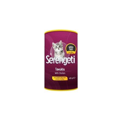 SERENGETİ KİTTEN  KEDİ KONSERVE TAVUK ETLİ 400 GR X 24 ADET